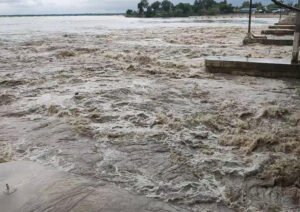 Supaul : View of areas heavily affected by flood, in Supaul