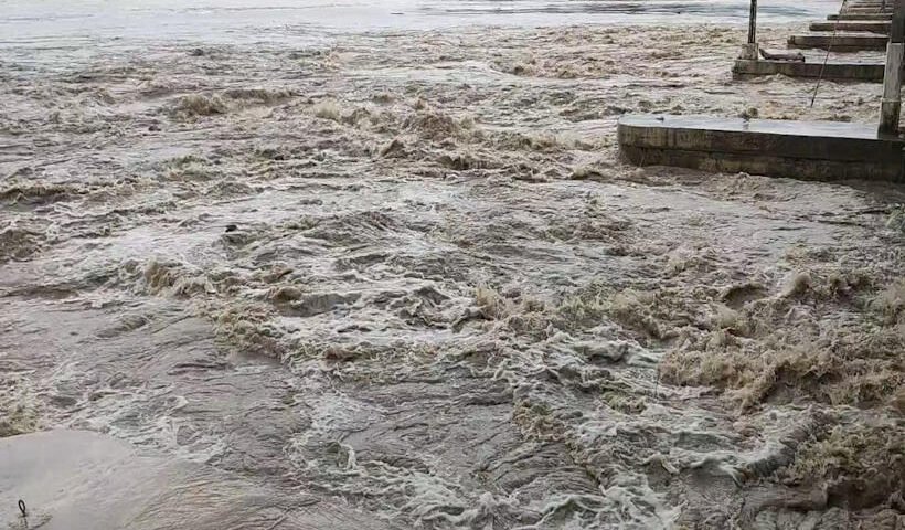 Supaul : View of areas heavily affected by flood, in Supaul