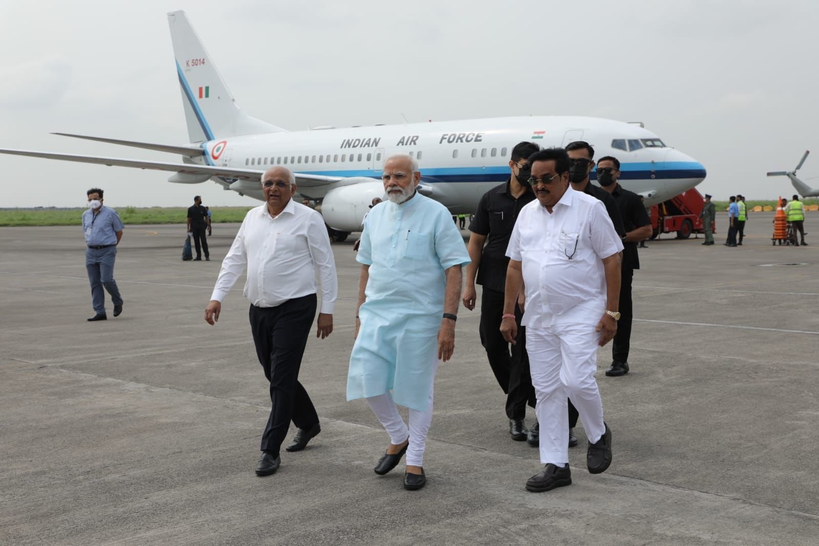 Prime Minister Narendra Modi at Surat airport