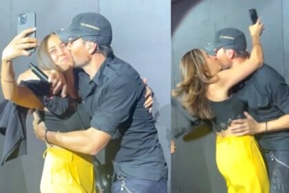 Enrique kisses fan