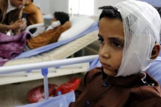 Children injured in an airstrike