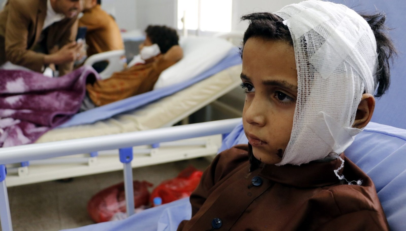 Children injured in an airstrike