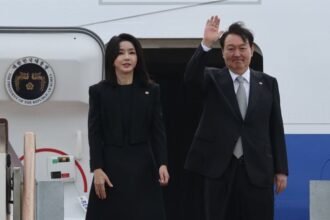 South Korean President Yoon Suk-yeol and first lady Kim Keon-hee