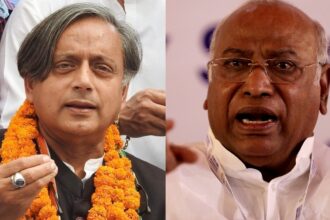 Mallikarjun Kharge and Shashi Tharoor