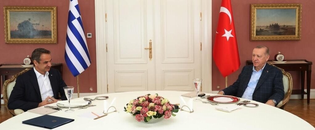 Turkish President Recep Tayyip Erdogan meets with Greek Prime Minister Kyriakos Mitsotakis