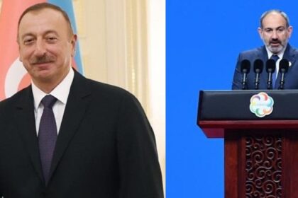 Azerbaijan President Ilham Aliyev and Armenian Prime Minister Nikol Pashinyan