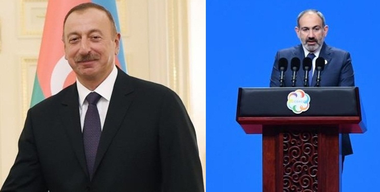 Azerbaijan President Ilham Aliyev and Armenian Prime Minister Nikol Pashinyan
