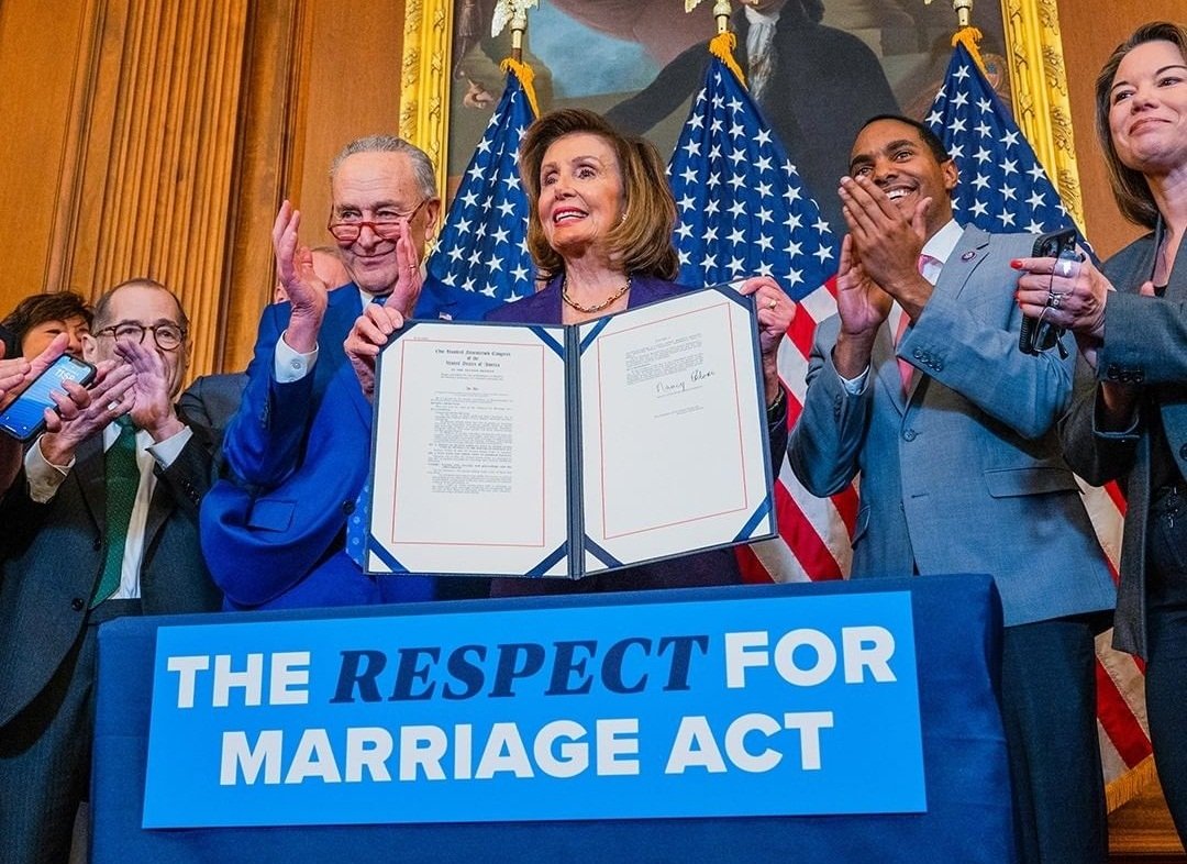US House Speaker Nancy Pelosi signs same sex marriage bill