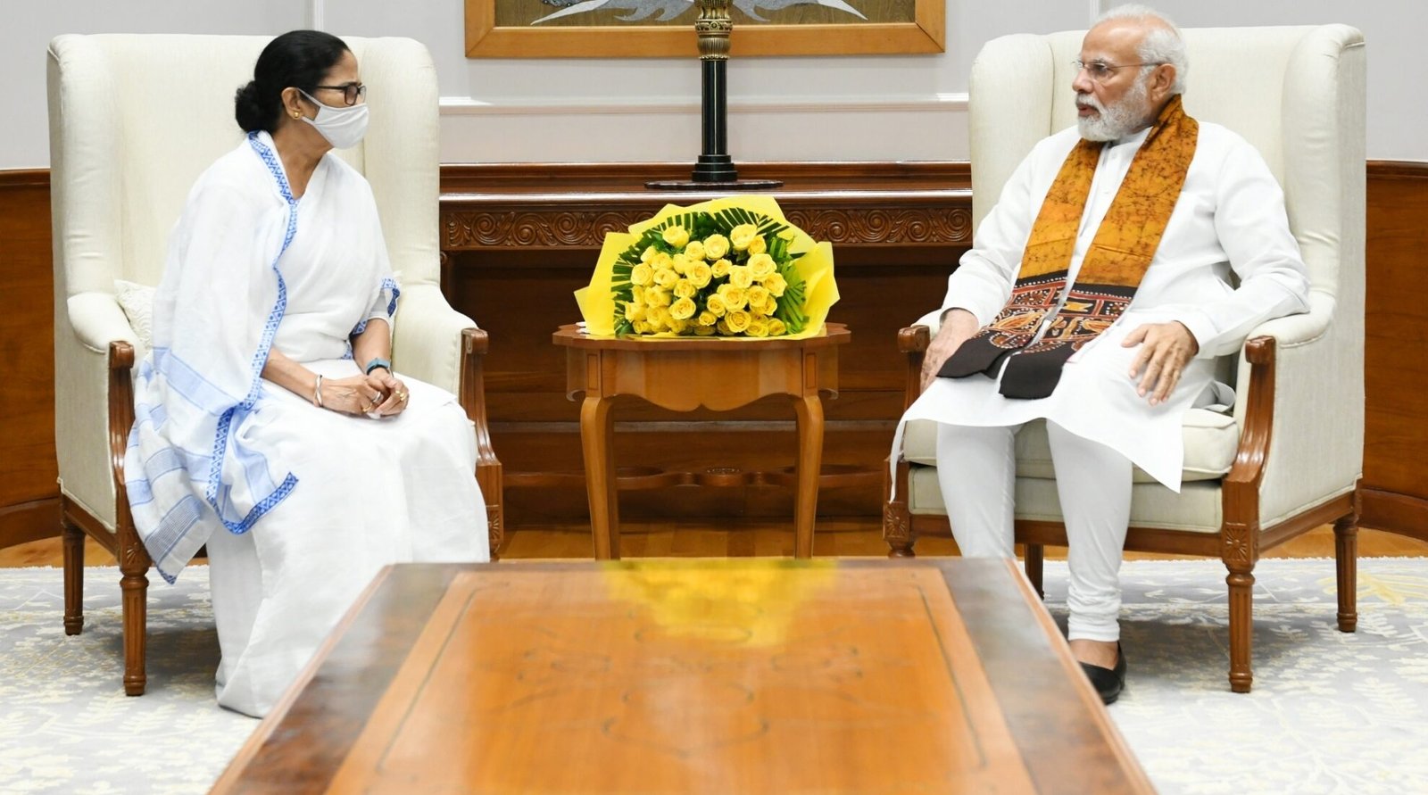 Prime Minister Narendra Modi meets West Bengal CM Mamata Banerjee