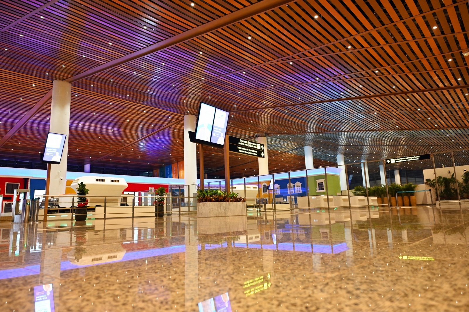 Inside view of the Manohar International Airport at Mopa