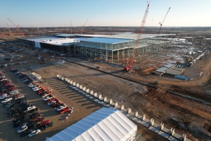 The construction site for its joint electric vehicle battery manufacturing complex with Ford Motor Co. in Glendale