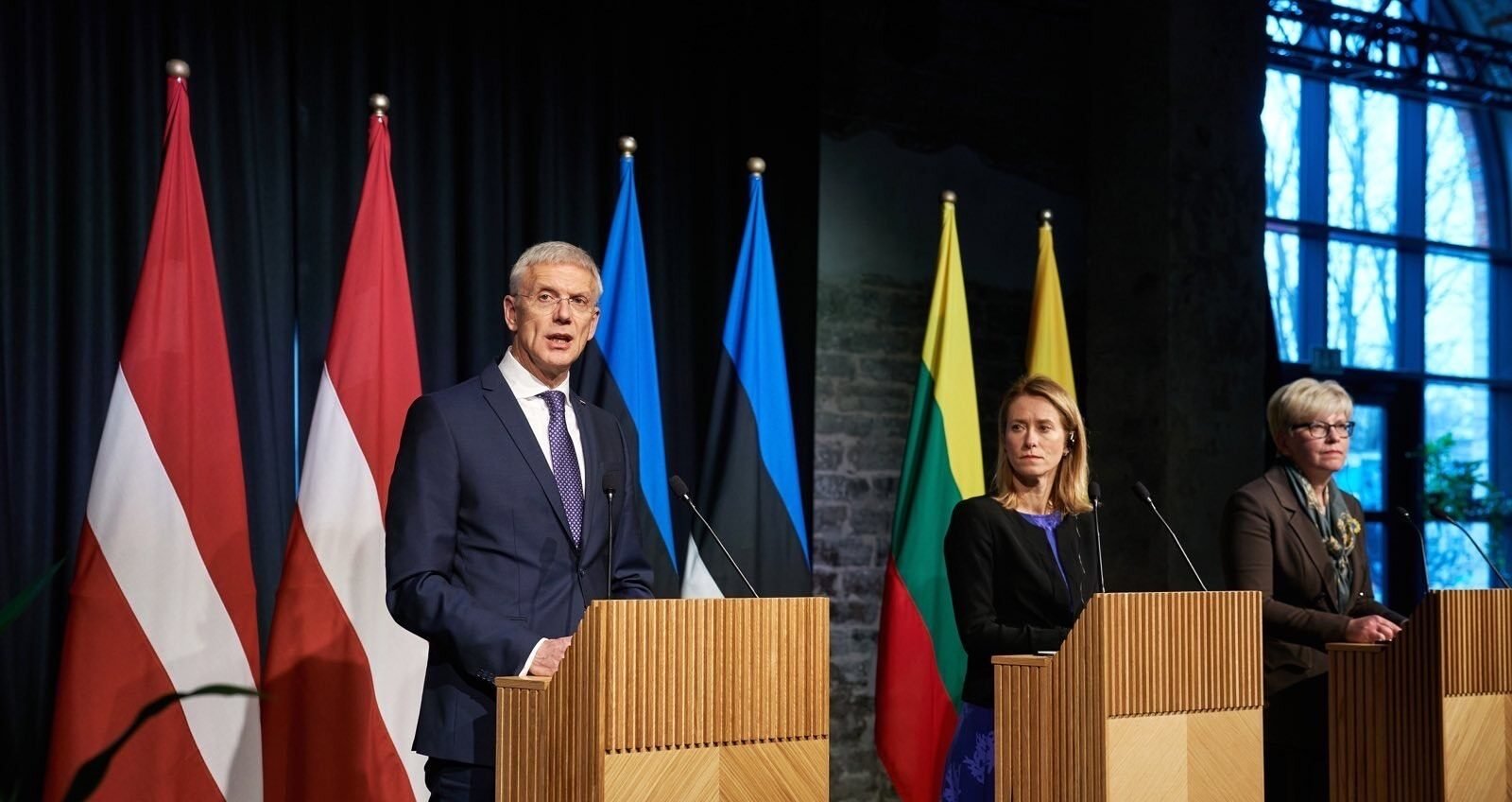 Prime ministers of the three Baltic states - Latvia, Lithuania and Estonia