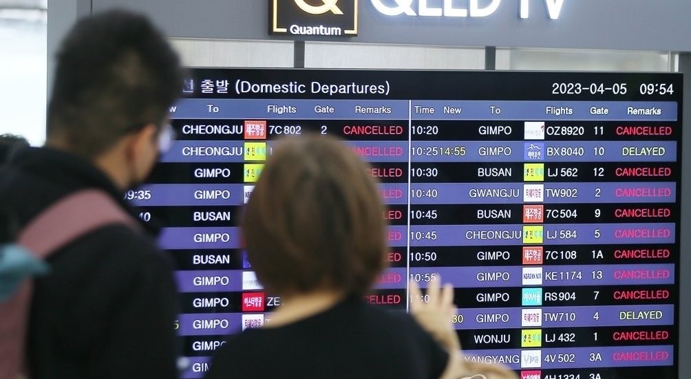 Flights canceled in South Korea's Jeju Island due to dangerous winds