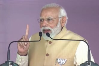 PM Modi addresses a election rally ahead of Karnataka assembly elections