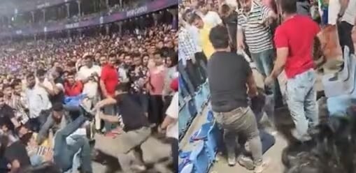 Clash between spectators during IPL match in Delhi