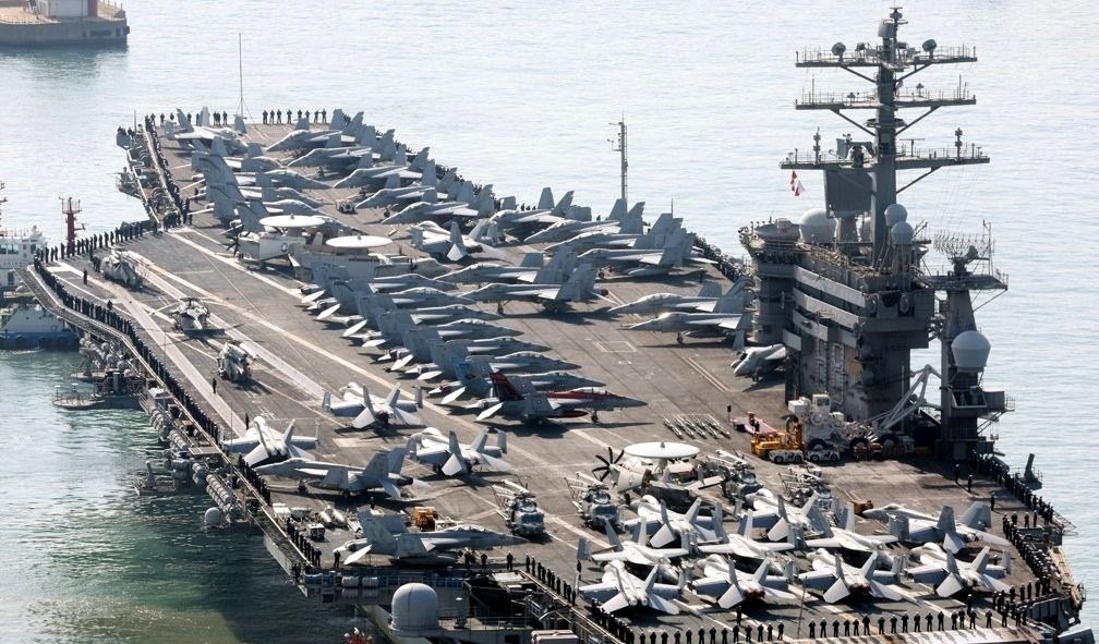 The nuclear-powered USS Nimitz aircraft carrier