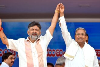 Karnataka CM-designate and Dy CM-designate Siddaramaiah and DK Shivakumar