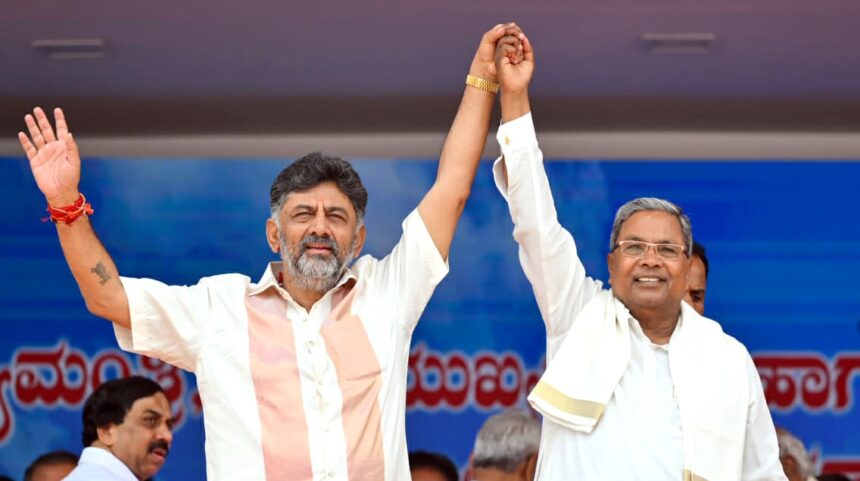 Karnataka CM-designate and Dy CM-designate Siddaramaiah and DK Shivakumar