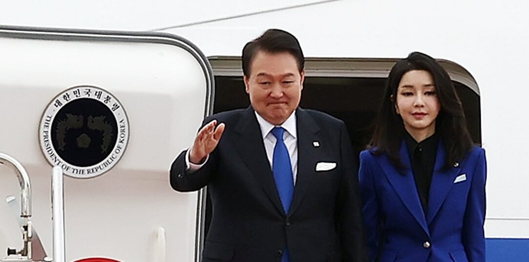 President Yoon Suk Yeol (2nd from L) and his wife