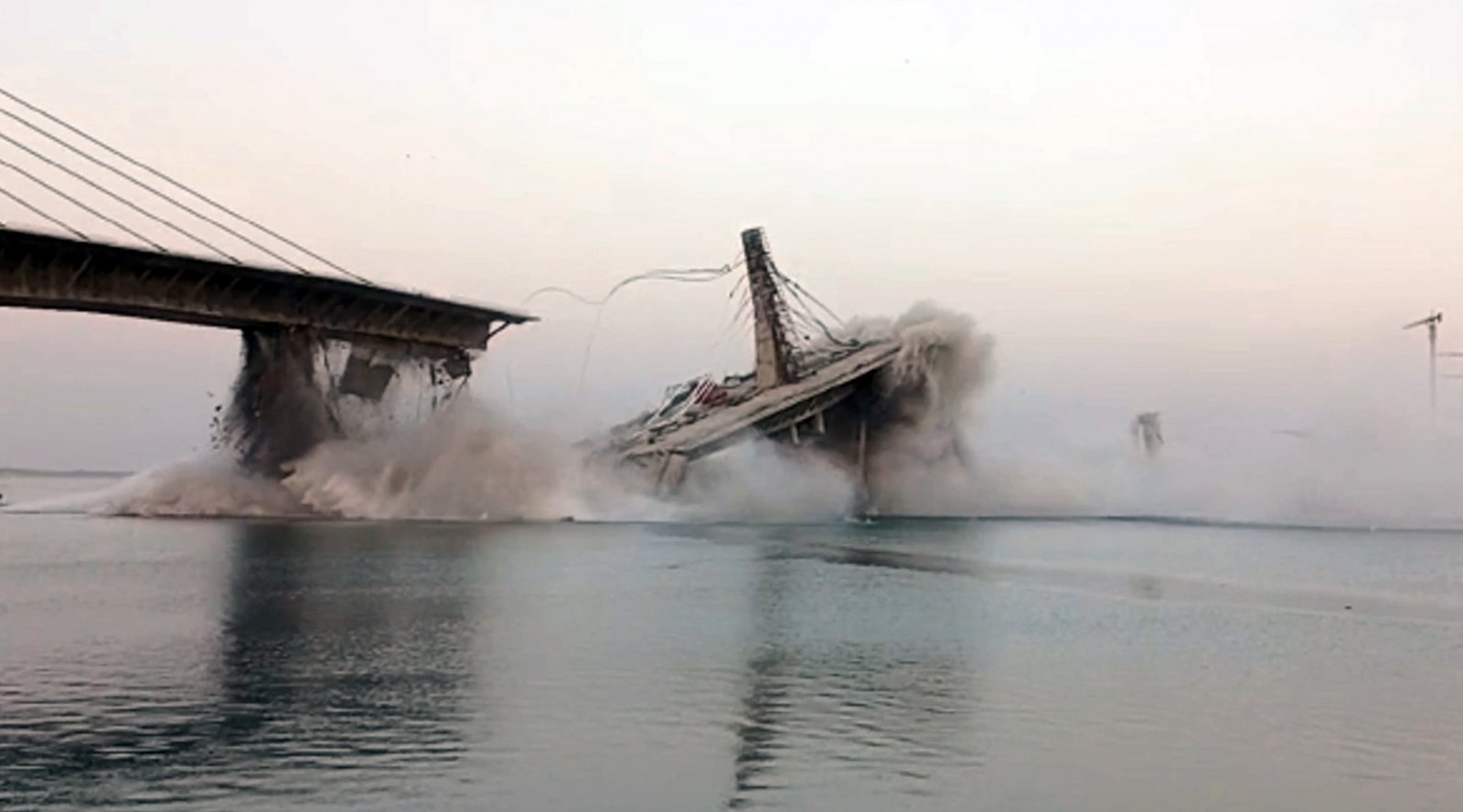 An under-construction Aguwani-Sultanganj Ganga bridge collapsed