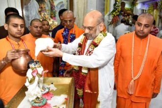 Shah visited Delhi’s ISKCON temple