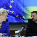 Ukrainian President Volodymyr Zelensky and European Commission President Ursula von der Leyen