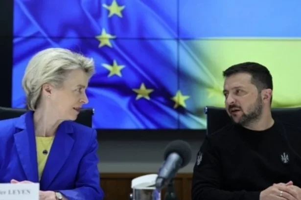 Ukrainian President Volodymyr Zelensky and European Commission President Ursula von der Leyen