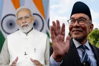 India PM Modi and Malaysian prime Minister Johari Abdul Ghani