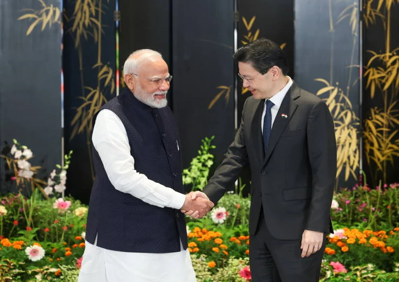 PM Modi and PM Lawrence Wong