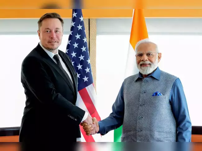 Elon Musk with PM Modi