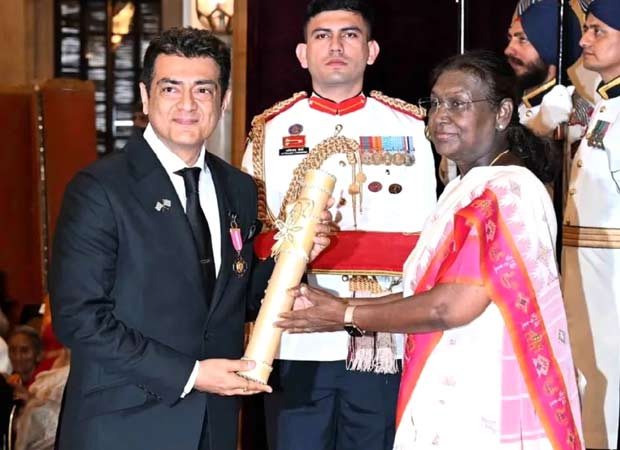 Ajith Kumar receives Padma Bhushan from President Droupadi Murmu